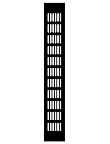Rechteckiges Lüftungsgitter, Lüftungsabdeckung aus Aluminiumlegierung for Kleiderschrank, Schrank, Badezimmertür, Lamellengitterabdeckung, mehrere Größen(Black,50x225mm/2.0x8.9in) von Generisch