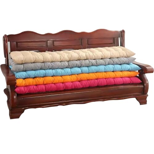 Rechteckiges Outdoor-Kissen, 8 cm dick, für 2-/3-Sitzer, ideal für Terrasse, Schaukel, bequeme Erkerfenster, lange Hängematte, Rattan-Sofa-Matte mit Bändern (165 x 48 x 8 cm, Muster 1) von Generisch