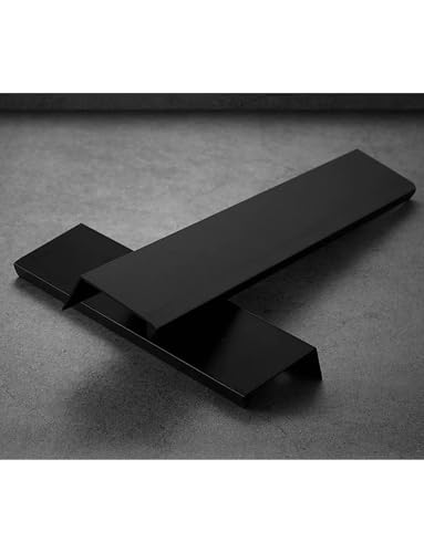Rechtwinklige Kantengriffe for Schranktüren, Kantengriff aus eloxiertem Aluminium, minimalistische versteckte Griffe for Kleiderschränke/Schubladen(Black,H 15 x W 32 x L 1200mm) von Generisch