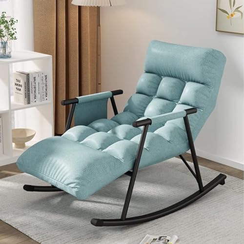 Recliner Schaukelstuhl - Verstellbare Rückenlehne für Wohnzimmer, Schlafzimmer, Balkon - Bequemer Einzelstuhl mit dicker Polsterung zum Lesen und Entspannen von Generisch