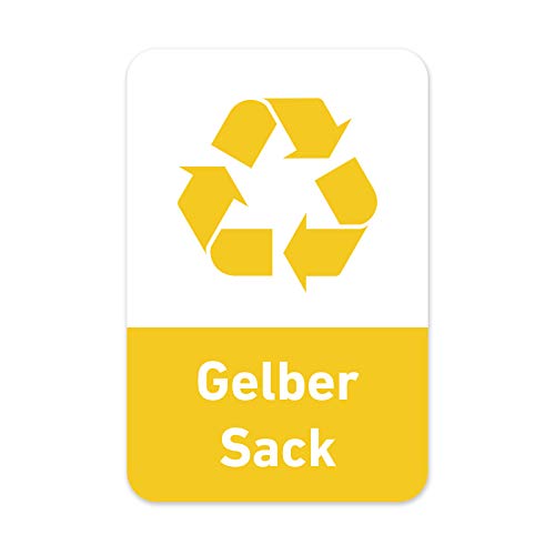 Recycling Aufkleber 8er Set Gelber Sack Mülltonnen Mülleimer (10 x 15 cm) von Generisch