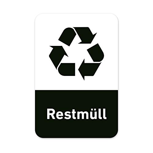 Recycling Aufkleber 8er Set Restmüll Mülltonnen Mülleimer (10x15cm) von Generisch