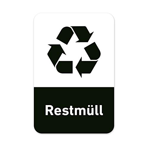 Recycling Aufkleber 8er Set Restmüll Mülltonnen Mülleimer (5x7,5cm) von Generisch