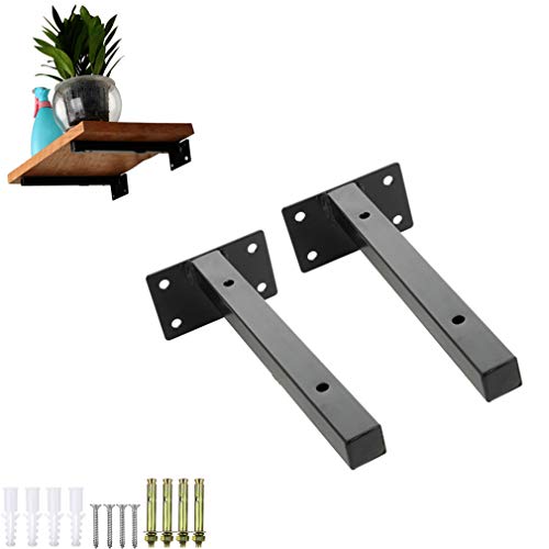 Regalhalterung aus Eisen, rechtwinklig, zur Wandmontage, für DIY-Regalstützen, inklusive Schrauben, 2 Stück (80 x 200 mm) von Generisch