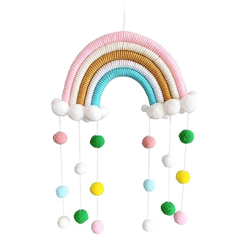 Regenbogen Makramee, Handgewebte Wanddeko Wandteppich Boho Schlafzimmer Wanddeko Wand Windspiele Hängende Wanddeko Kinderzimmer (CH5A-21) von Generisch