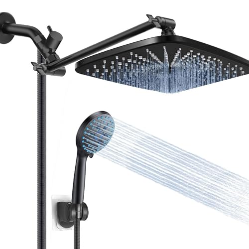 Regenduschköpfe - 5 Modi Hochdruck-Regenduschkopf | Verstellbarer Badezimmer-Handbrause | Anti-Verstopfungsdüsen, intelligente Einstellstange, Duschkopffilter für Hotel, Wohnung von Generisch