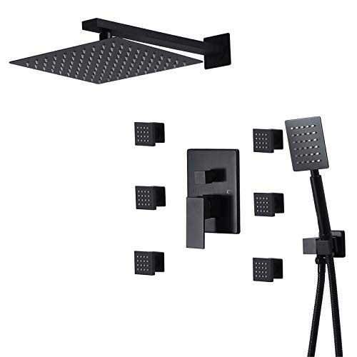 Regenduschsystem mit 25,4 cm Duschkopf, 6 Körpersprays & Handbrause, 3-Funktionsmischer Wasserhahn-Set, Ganzkörper-Spa-Erlebnis von Generisch