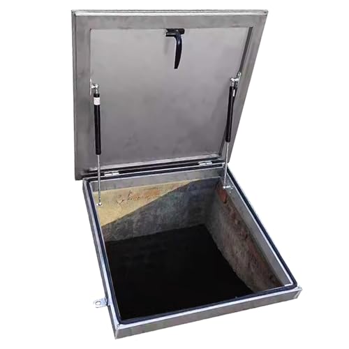 Regenfeste Edelstahl-Zugangsluke für Flachdächer – Dachbodenabdeckung 53,3 x 53,3 cm (21 x 21 Zoll) mit Gummidichtungsstreifen – langlebige Sicherheitstür für einfachen Zugang zum Dach von Generisch