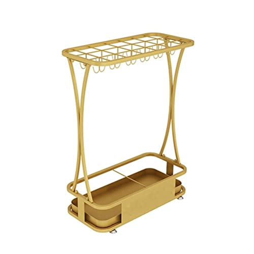 Regenschirmständer aus Schmiedeeisen mit großer Kapazität, für Hotels, einfach zu installieren und abnehmbar (Gold 21 Löcher) – langlebige Outdoor-Dekoration, stilvolles Terrassenzubehör von Generisch