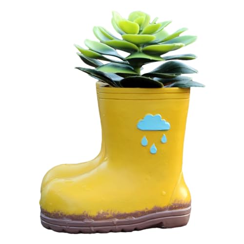 Regenstiefel Figur Blumentopf, Kreativer Gelber Regenstiefel Pflanzer, Niedlicher Stiefelformblumentopf, Stiefel des Cartoon -Stiefel Pflanzer, Pflanzer Herzstück Stifthalter Schreibtisch Zubehör von Generisch