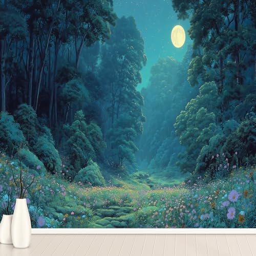 Regenwald Wald Mond Sterne Tapete Selbstklebende Fototapete Bäume Dschungel Pflanzen Tapeten Natur Landschaft Wandtapete Vinyl Wasserdicht Wandaufkleber für Wohnzimmer Schlafzimmer Küchen 400x280 cm Regenwald Wald Mond Sterne Tapete Selbstklebende Fototapete Bäume Dschungel Pflanzen Tapeten Natur Landschaft Wandtapete Vinyl Wasserdicht Wandaufkleber für Wohnzimmer Schlafzimmer Küchen 400x280 cm von Generisch