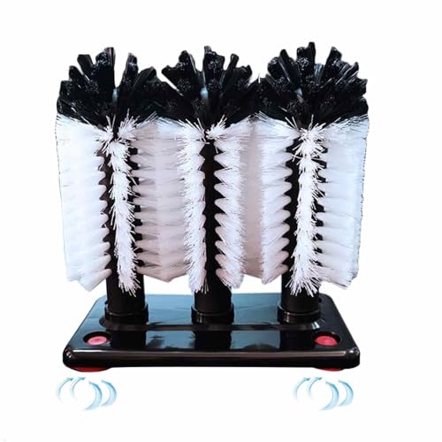 Reinigungsbürste für Glasflaschen – Bürste mit 3 Köpfen, vielseitig verwendbar für Weinglas, Bierkrug, Kaffeetasse, Cocktailglas, Bar, Restaurant, Küche von Generisch