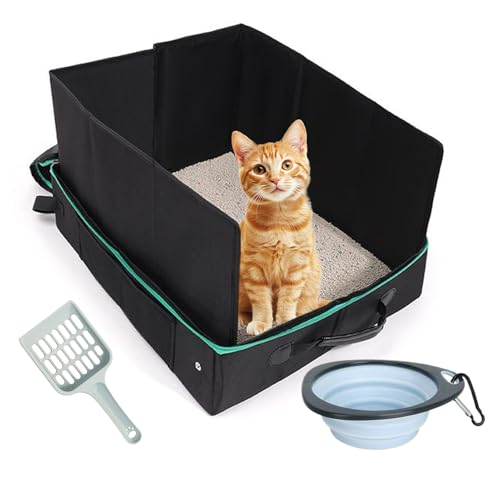 Reise-Klo für Katzen – Faltbare Katzentoilette | Auto | Kitty Carrier | Wasserabweisend Faltbar mit Deckel und Griff Easy Carrier Toilette für Auto Flugzeug Hotel Aufenthalte von Generisch