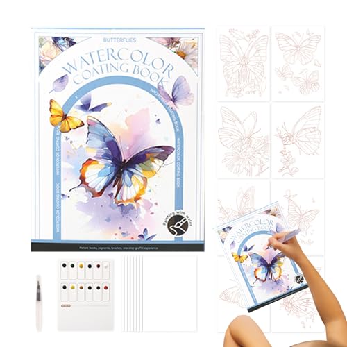 Reise-Malset – Aquarell-Set mit 12 Farbpfannen, faltbarem Tablett und Pinsel, Taschenformat, leichtes Malwerkzeug, kompaktes Farbset für Kunststudenten, die unterwegs sind von Generisch