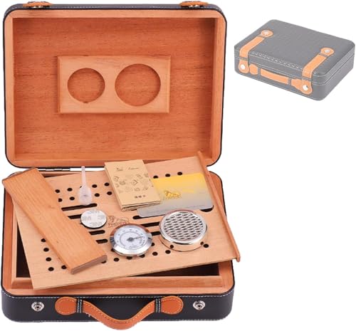 Reise-Zigarren-Humidor-Etui mit Hygrometer und Luftbefeuchter für tragbare Aufbewahrung Reise-Zigarren-Humidor-Etui mit Hygrometer und Luftbefeuchter für tragbare Aufbewahrung von Generisch