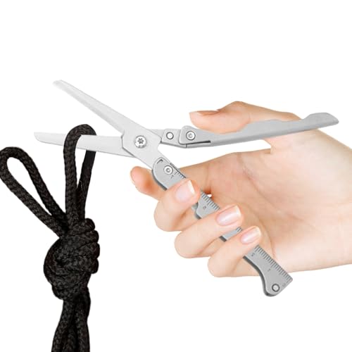 Reiseschere - Edelstahl Klappbarer Messercutter Mit Lineal,Ergonomische Schere Für Büro Handarbeit Garten Camping Schule Kunst Studenten Reiseschere - Edelstahl Klappbarer Messercutter Mit Lineal,Ergonomische Schere Für Büro Handarbeit Garten Camping Schule Kunst Studenten von Generisch