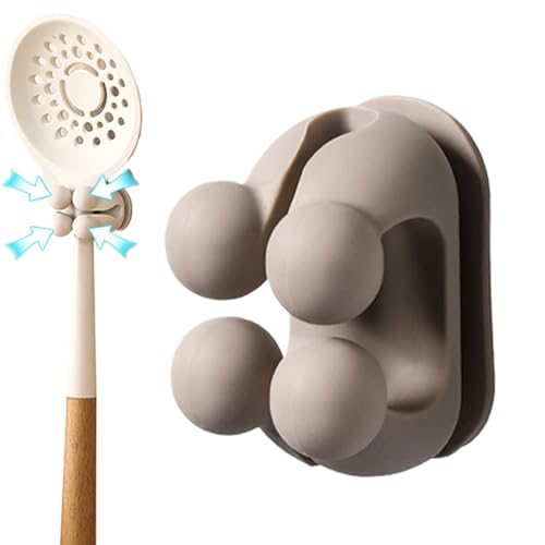 Reislöffel-Clip-Halter – selbstklebendes Silikon-Reiskocher-Löffelgestell | Reispaddelhalter | Löffel-Aufbewahrungsständer | selbstklebender Utensilienhalter widersteht Ölflecken für Küchenwerkzeug von Generisch