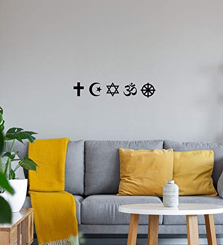 Religionen Symbole Wandtattoo Schwarz Aufkleber 160 x 30 cm von Generisch