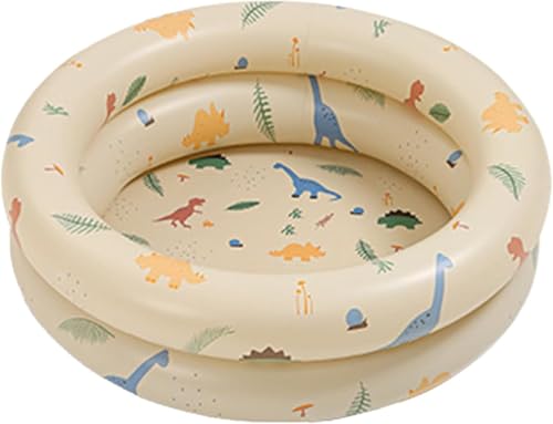 Retro Aufblasbarer Swimmingpool Verdicktes Design Familienpool mit platzsparender Form, Elegant Beige Outdoor/Indoor Wasserspiel von Generisch