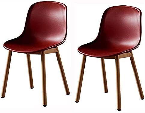 Retro-Lounge-Esszimmerstühle, 2er-Set, mit Kunststoffsitz und Metallbeinen, Rot Retro-Lounge-Esszimmerstühle, 2er-Set, mit Kunststoffsitz und Metallbeinen, Rot von Generisch