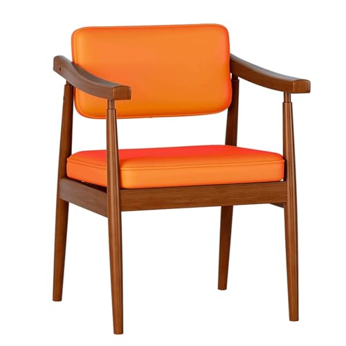 Retro Walnuss Esszimmerstuhl - Ergonomischer Kunstleder Seitenstuhl für Küche & Esszimmer - Stilvoller Loungesessel mit Rückenlehne - Bequeme Sitzgelegenheit für Zuhause von Generisch