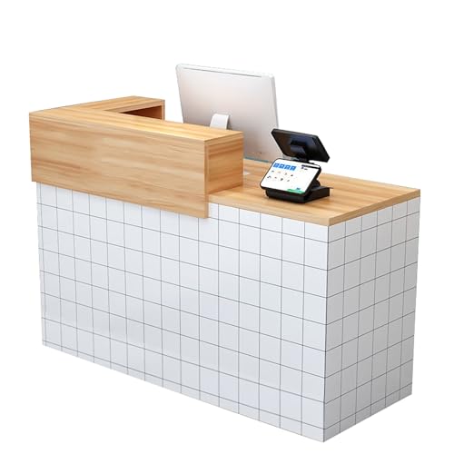 Rezeption Schreibtisch mit Schubladen & Schrank Registrierkasse Verkaufstheke mit abnehmbarem Regal für Einkaufszentren Büro Empfang Modernes Design Langlebige Möbel von Generisch