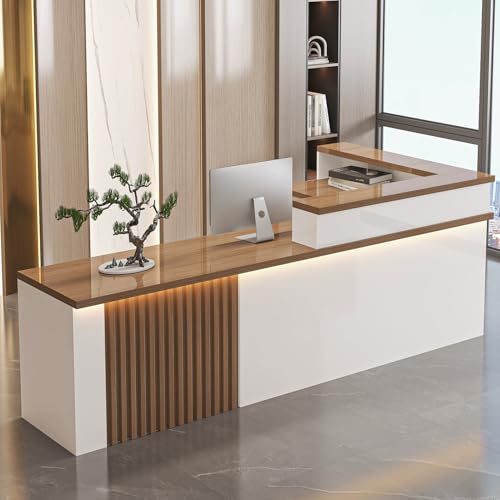 Rezeptions-Thekentisch, L-förmiger Kassentisch mit abschließbarer Schublade, Marmor-Finish, Aufbewahrungsschrank, 120 x 60 x 100 cm, stilvolle Lösung für den Schreibtisch Rezeptions-Thekentisch, L-förmiger Kassentisch mit abschließbarer Schublade, Marmor-Finish, Aufbewahrungsschrank, 120 x 60 x 100 cm, stilvolle Lösung für den Schreibtisch von Generisch