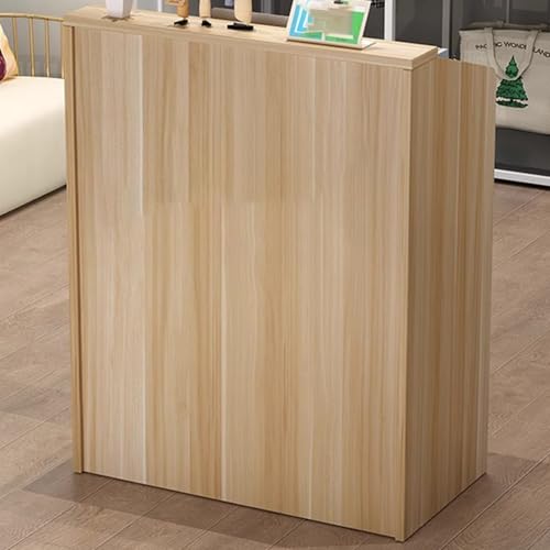 Rezeptionstisch aus Naturholz mit abschließbaren Schubladen, Steh-Fronttheke mit umlaufendem Seitenteil, für Lobby oder Büro, 100 cm, modernes Design Rezeptionstisch aus Naturholz mit abschließbaren Schubladen, Steh-Fronttheke mit umlaufendem Seitenteil, für Lobby oder Büro, 100 cm, modernes Design von Generisch