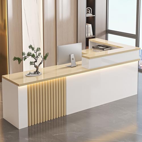Rezeptionstisch mit LED-Licht und abschließbarer Schublade, moderner Kassentisch für die Eingangshalle und Einzelhandelsflächen Rezeptionstisch mit LED-Licht und abschließbarer Schublade, moderner Kassentisch für die Eingangshalle und Einzelhandelsflächen von Generisch