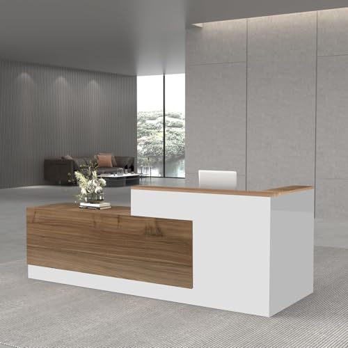Rezeptionstisch mit Schubladen und Schränken, stilvolle Eiche, Weiß, Einzelhandelstheke für Beauty & Büro, 220 x 61 x 105 cm, ideal für Bekleidungsgeschäfte und Kassenbereiche Rezeptionstisch mit Schubladen und Schränken, stilvolle Eiche, Weiß, Einzelhandelstheke für Beauty & Büro, 220 x 61 x 105 cm, ideal für Bekleidungsgeschäfte und Kassenbereiche von Generisch