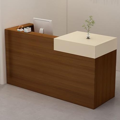 Rezeptionstresen Schreibtisch mit abschließbarer Schublade, Computer-Schreibtisch aus Holz für Lobby und Geschäft von Generisch