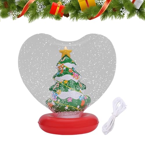 Riesige Aufblasbare Weihnachtskugel,Herzförmige Beleuchtete Weihnachtsdekoration,Figur Innen Holiday Blaskugel - Für Garten Pool Rasen Terrasse Strandweg Außenbereich von Generisch