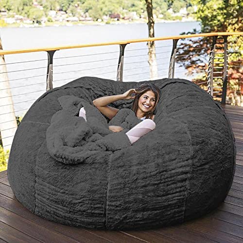 Riesiger Fell-Sitzsack für Erwachsene, ultraweich, bequem, nur perfekt für Wohnzimmer, Schlafzimmer, Spiele und Entspannung, gemütliche Sitzlösung, 2,1 m von Generisch