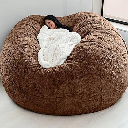 Riesiger Sitzsack-Stuhlbezug, bequemes Fell für übergroßes, flauschiges, faules Sofa im Schlafzimmer oder Wohnzimmer, kein Füllstoff im Lieferumfang enthalten von Generisch