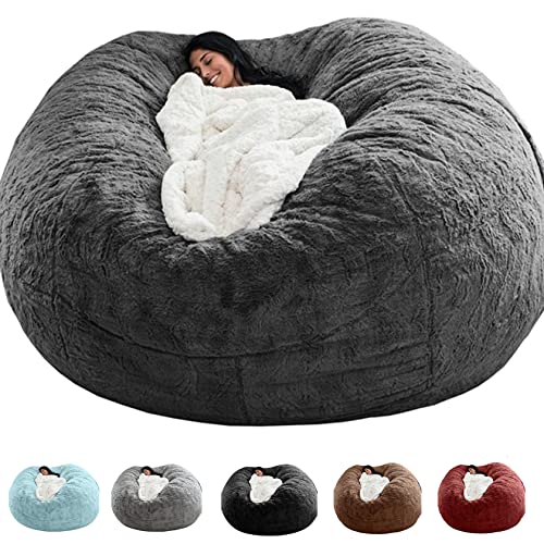 Riesiger Sitzsack-Stuhlbezug – bequemes Fell für übergroßes flauschiges Sofa im Schlafzimmer oder Wohnzimmer – kein Füllstoff im Lieferumfang enthalten von Generisch