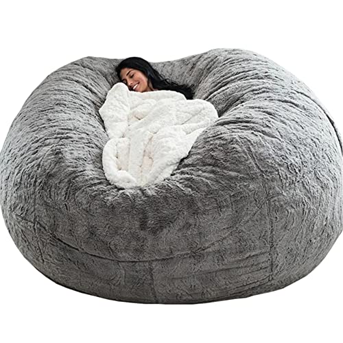 Riesiger Sitzsack-Stuhlbezug – bequemes Fell für übergroßes flauschiges Sofa im Schlafzimmer oder Wohnzimmer – kein Füllstoff im Lieferumfang enthalten von Generisch
