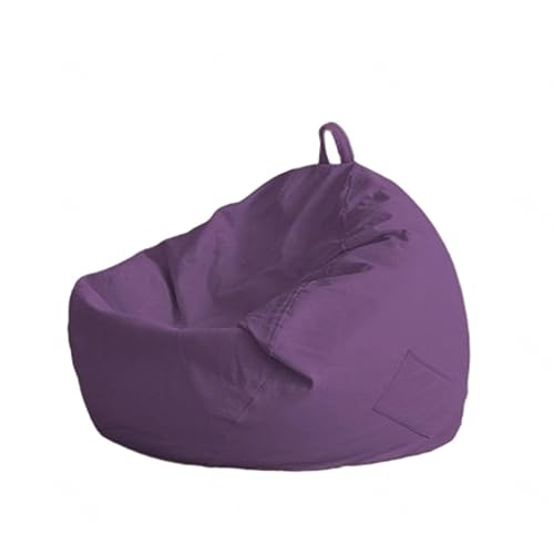 Riesiger lila Sitzsack-Stuhlbezug für Kinder und Erwachsene – weicher Plüschtier-Aufbewahrungs-Pouf (unbefüllt) – 110 cm x 120 cm, perfekt für Zuhause und Spielzimmer von Generisch