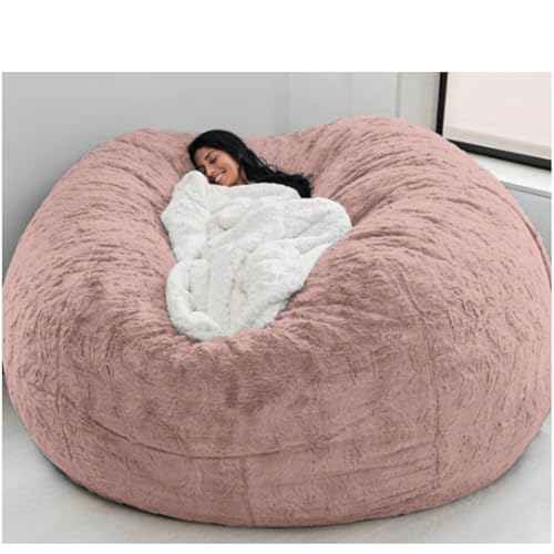 Riesiger rosa Sitzsack-Pouf, waschbarer Bezug (ohne Füllung), 2,1 m, Loungesessel für Partys und Entspannung, weiches Leder, 180 x 90 cm, Wohnmöbel von Generisch