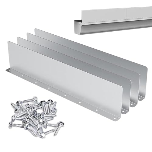 Rinnental-Spritzschutz, 4 Stück Gerader Regenumleiter für Dachrinnen, Prallblech Dachrinne, Regentropf-Dachrinnenschutz mit Schrauben für Hausschindeldächer und Ecken (40x9 cm) von Generisch