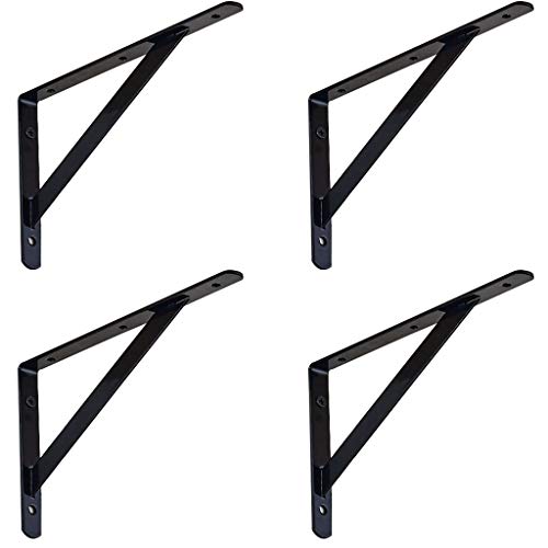 Robuste, kaltgewalzte Stahl-Regalhalterungen, dreieckig, schwimmende Wandhalterung, L-Halterungs-Set (2 x 4 Stück), dekorative Metallstütze für Regale, Schrauben im Lieferumfang enthalten, 2 Farben von Generisch