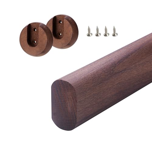 Robuste, ovale Kleiderstange aus Holz, einfach zu installieren, zum Aufhängen von Kleidung und Vorhängen, stark, 90 cm, Braun Robuste, ovale Kleiderstange aus Holz, einfach zu installieren, zum Aufhängen von Kleidung und Vorhängen, stark, 90 cm, Braun von Generisch