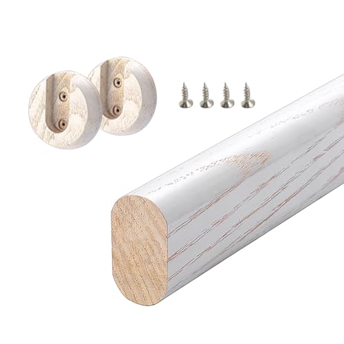 Robuste, ovale Schrankstange aus Holz, einfach zu installieren, zum Aufhängen von Kleidung und Vorhängen, 60 cm – stabile und stilvolle Aufbewahrungslösung in Weiß Robuste, ovale Schrankstange aus Holz, einfach zu installieren, zum Aufhängen von Kleidung und Vorhängen, 60 cm – stabile und stilvolle Aufbewahrungslösung in Weiß von Generisch