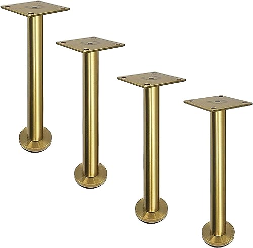 Robuste, verstellbare Edelstahl-Tischbeine, Set mit 4 Metall-Fell-Stützfüßen mit verschraubter Platte für langlebige Möbel, ideal für Zuhause und Büro von Generisch