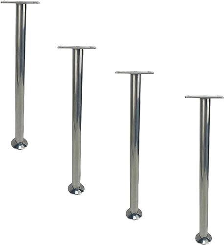 Robuste, verstellbare Fell-Tischbeine, 4 Stück, Edelstahl-Metall-Stützfüße mit verschraubter Platte, perfekt für Möbel-DIY-Projekte und Heimdekoration von Generisch