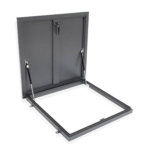 Robuste, verzinkte Dachluke mit Gasstoßstrebe, sichere Dachfensterabdeckung für Lager, Dachboden oder Keller (grau, 45 x 100 cm) von Generisch