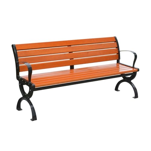 Robuste 2- und 3-Sitzer-Gartenbank für den Außenbereich, Allwetter-Parkstuhl mit Rückenlehne und Armlehnen, perfekt für Terrasse, Veranda, Balkon, Hinterhof, Freizeitmöbel (120 cm) von Generisch