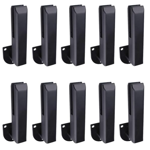 Robuste 304 Edelstahl-Glas-Zapfenklemmen – seitliche Halterungen für 8–13 mm Poolzäune, Treppengeländer, Balkone, Decks und Terrassen, schwarz, 10 Stück von Generisch