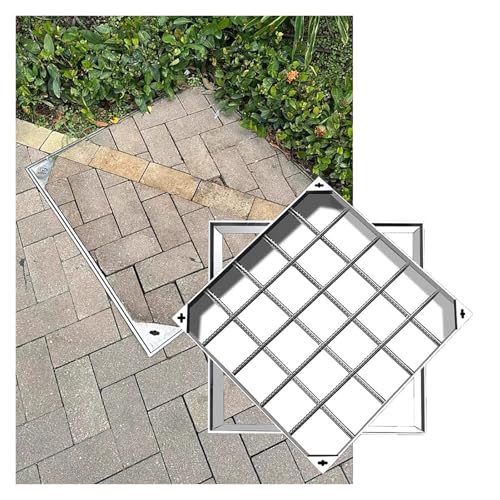 Robuste Abflussabdeckung – quadratischer Edelstahlrost für Auffahrt, Autobahn, Wohnparkdock, kommerzielle Nutzung, anpassbares, schlankes Design (33,5 x) von Generisch