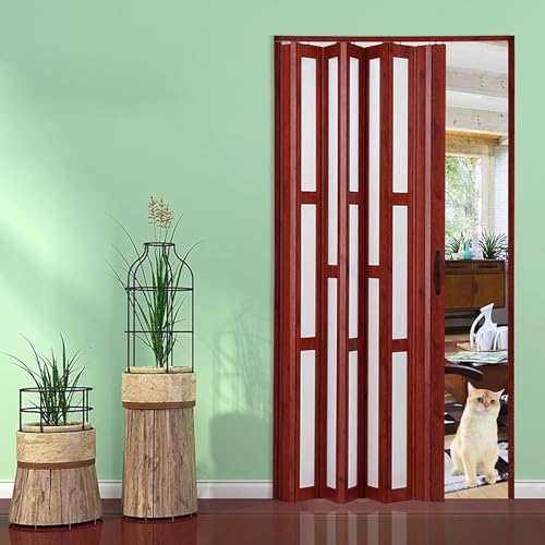 Robuste Aluminium-Falttür mit großer Öffnung, einziehbare Schiebetür, 6,243,3 cm, faltbare Innentür, ideal für platzsparende und einfachen Zugang (193 x 203,2 cm) von Generisch