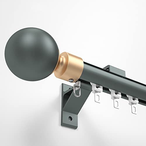 Robuste Aluminium-Gardinenstange, dekorative Fensterbehandlung, Raumteiler, Schienenschiene mit leisen Riemenscheiben, Wandhalterungen und Endkappen, 110 cm (Blau) von Generisch